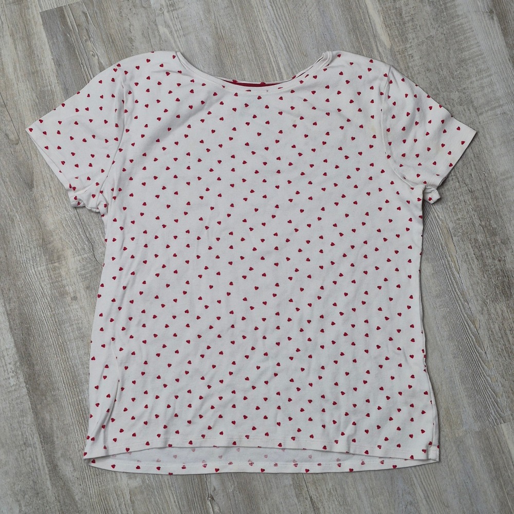 Heart Print‎ T Shirt Valentines Sweatheart Love Heart Polka Dot Croft & Barrow S